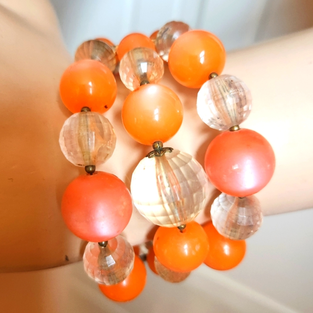 Vintage Beaded Bracelet Cuff Bangle - Bracelet Vintage Ă Perles Style Manchette